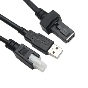 Molex 2x4pin 8ピンメス-Molex4.2mm 2x2pin 4inメスプリンターデータケーブル (USB 2.0 AM付き)