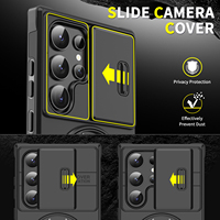Funda Protectora Resistente a Impactos para Teléfono con Lente de Cámara Deslizante para Samsung S26 Ultra S25 S24 S23 A07 A06 A16 A36 A55 con Anillo de Soporte
