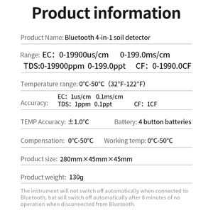 Hochwertiger multifunktionaler 4-in-1 Bodendetektor hochpräziser TDS <span class=keywords><strong>EC</strong></span> <span class=keywords><strong>CF</strong></span>-Temp Tragbarer Bodenmeterzähler <span class=keywords><strong>Tester</strong></span> - Product Image 3