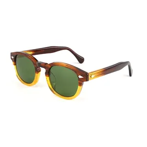 Benyi individuelle stilvolle hohe qualität runde handgemachte sonnenbrille luxus einzigartige klassische vintage acetat-sonnenbrille