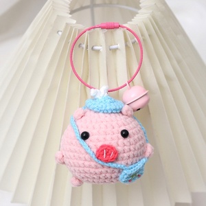 Handmade Crochet màu hồng Lợn sang trọng búp bê màu vàng & màu xanh dấu kiva thương hiệu mềm dễ thương Đồ chơi trẻ sơ sinh thai sản bé đồng hành - Product Image 4