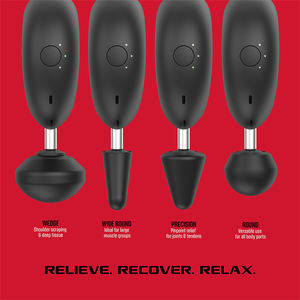 Beheizte Mini Gun Muskel massage pistole Leistungs starker Deep Thera Attachment 4 Massage kopf - Product Image 2