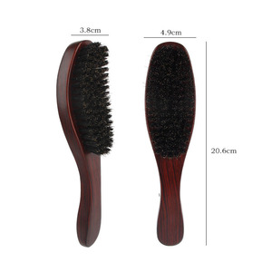 Spazzola per Barba con Manico Lungo in Setole di Cinghiale, Spazzola in Legno Marrone Rosso per la Cura della Barba, Spazzola per Modellare e Stilizzare i Peli del Viso Maschili - Product Image 6