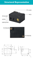 Módulo Escáner Rápido de Alta Calidad DE2390, Lector de Códigos de Barras QR 2D 1D General, Módulo Escáner con LED Rojo, USB, TTL232, 3.3VDC