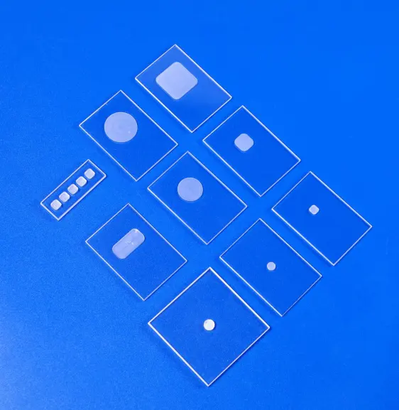 Tobogán de cristal de cuarzo redondo ajustable cuadrado con ranura de muestra XRD personalizado al por mayor