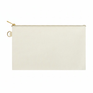 Canvas Cosmetic Bag With Zipper And Ring 19.69 Cm X 11.43 Cm Reusable For Everyday Use - Product Image 3