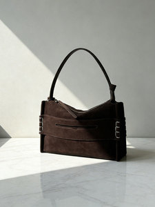 Fábrica de Bolsos, Venta al por Mayor Personalizada, Bolsos de Mano de Cuero Genuino de Gamuza Esmerilada de Alta Calidad, Estilo Retro para Mujer, Bolsos de Hombro 2025 - Product Image 5