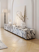 Meuble TV en marbre Calacatta Viola italien, poli, qualité A, meuble de salon moderne