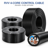Câble en cuivre 4 conducteurs 2,5 mm² H05VV-F RVV, câble de commande flexible isolé en PVC 300/500V pour systèmes d'automatisation