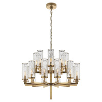Lustre à deux niveaux Liaison avec verre craquelé