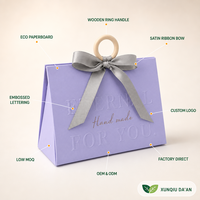 Scatola Regalo per Gioielli in Cartone Avorio Ecologico Milan con Manico in Legno, Borsa Regalo in 3 Colori, Riutilizzabile e Riciclabile, Disponibile all'Ingrosso