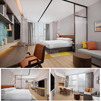 Zeitgenössisches Maßgefertigtes Hotelzimmer-Möbelset Modern für Vier-Sterne-Hotels Komplettes Gästezimmer für Hotels Apartment-Projekte
