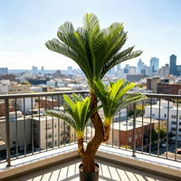 Vente en gros de plantes artificielles en plastique, cycadées exotiques vertes en pot, pour la décoration de la maison, les mariages et Noël
