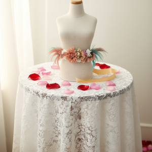 Cinturón floral con plumas, cinturones de cintura de cinta de 4 cm para mujer, accesorio de moda para primavera y verano - Product Image 3