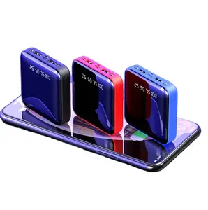 Nieuwe Collectie Led Mini Powerbank Batterij 10000 Mah Universele Slanke Power Bank Voor Iphone Type C Micro