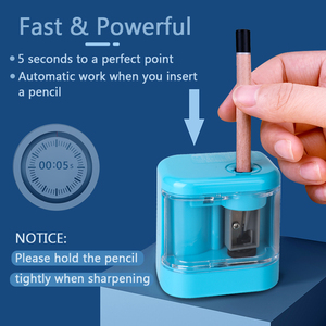Mini sacapuntas eléctrico, sacapuntas mecánico de plástico con pilas con hoja plana visible, regalo perfecto para estudiantes - Product Image 4