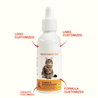 Compléments alimentaires liquides OEM 60 ml, vitamines 15 en 1, gouttes multivitaminées pour chats, santé de la peau, du pelage et du cœur