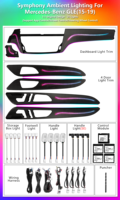 Luz Ambiental Interior para Automóvil Cardoo para Mercedes Benz GLE/GLS/GL/ML W166, Accesorios de Decoración LED Coloridos para el Interior