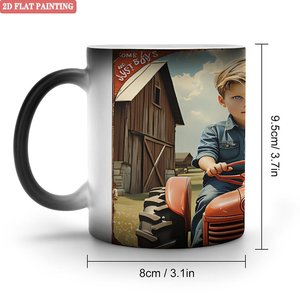 Heat Changing <b>Ceramic</b> Mug Frosted Black 11oz DIY Sublimation Blank <b>Cup</b> - Product Image 1