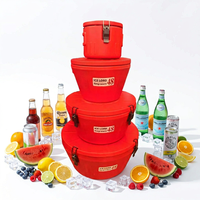 Ensemble de seaux à boissons ronds, seaux à glace pour le camping, support pour bouteilles, refroidisseur de boissons en acier inoxydable, récipient de stockage alimentaire, refroidisseur de vin et de bière