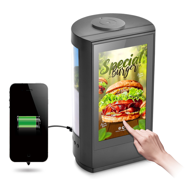 FYD-04 RK3126 Indoor Interactive Touch Screen Table Top Digital Menu Board Advertising Display with 4 Color LED Backlight