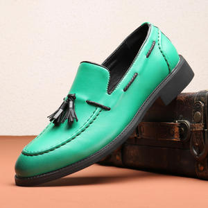 Zapatos de Vestir de Piel Sintética con Diseño de Borlas Antideslizantes para Hombre, Tallas Grandes 38-48, para Primavera/Invierno, Fiestas, Bodas, Color Verde Azul - Product Image 1