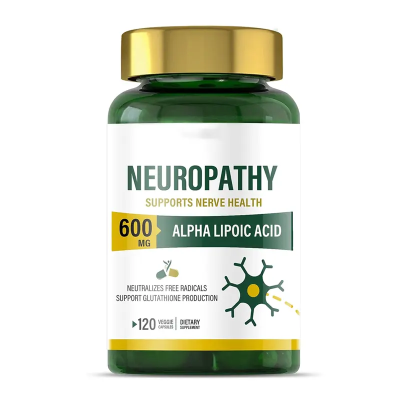 La miscela nutrizionale per la salute dei nervi neuropatologici contiene 600 mg di acido lipoico benfotiamina, periferica, piede, dita, gambe, a