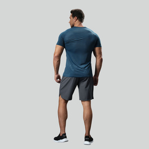 Quick-Drying Slim Fit Knitted Sports T-Shirt Men's Summer Casual Breathable <b>Tops</b> Outdoor Running Training Short Sleeves Anti-UV - Product Image 3
