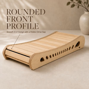 FLOWA Tapis de marche manuel incurvé en bois écologique avec inclinaison automatique, cadre latéral en bois stratifié, pour exercices cardiovasculaires à domicile - Product Image 4
