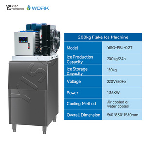 Máquina de hielo en escamas de acero inoxidable comercial de la fábrica YISO para barras de ensaladas de supermercado, máquina automática de hielo en escamas - Product Image 2