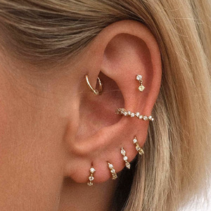 Boucles d'oreilles classiques polyvalentes en argent sterling S925 avec diamants super brillants - Product Image 3
