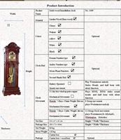 Horloge de sol Hermle à mouvement mécanique à câble, triple carillon, double affichage, style antique