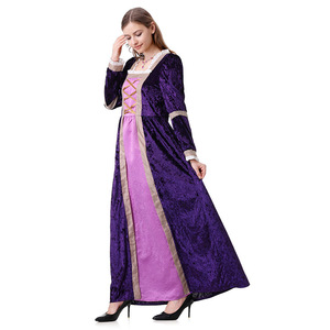 Robe de Renaissance élégante pour femme, manches longues, velours violet, costume de jeu de rôle, cosplay, tenue de scène, printemps 2025 - Product Image 3
