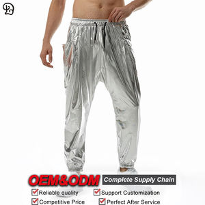 남성용 반짝이는 하렘 팬츠, 신축성 있는 허리끈, 루즈핏 조거, 파티, 나이트클럽, 캐주얼, 스트리트웨어, 메탈릭 배기 코스튬 바지 - Product Image 3
