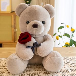 Stuffed Plush Toy Cute Teddy Bear Rose Bear Bedtime Gift Large Pillow <b>Doll</b> Children Fashion Trend Modern Thanksgiving - Product Image 4
