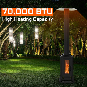70000 Btu Portable Bois Granulés Verre Fenêtre De Visualisation Chauffage De Patio Extérieur Pour Une Utilisation Extérieure Maison Jardins Commercial - Product Image 4
