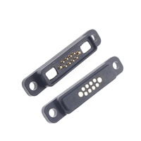 Konektor Pogo Pin Magnetik DC 5A Tahan Air IP 67 Arus Tinggi Pogopin Male Female Dengan Kabel Pita Berpegas