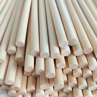 Tiges rondes en bois, bâtonnets en bois non finis pour l'artisanat et les projets de bricolage