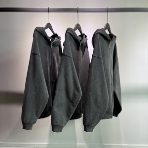 Sudadera con Capucha para Hombre, Estilo Lavado, con Cierre, Logotipo Estampado, Algodón Puro, Talla Americana, 420G, para Otoño e Invierno, Personalizable - Product Image 4