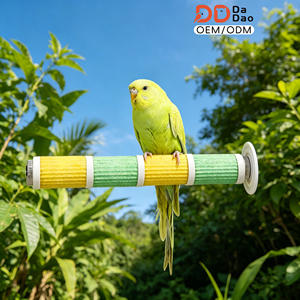 Perchoir à griffes pour perroquet, multicolore, givré, nettoyant et antidérapant pour animaux de compagnie - Product Image 1