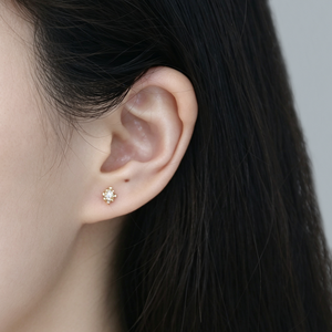 New Collection High Quality Antique Vintage 18K Solid Yellow Gold <b>Rose</b> Cut Diamond Stud Earring For Daily Wear and Bridal Gift - Product Image 5