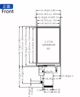 Écran LCD TFT IPS 3,5 pouces OEM ODM 320xRGBx480 40 broches Interface SPI ILI9488 avec panneau tactile capacitif FT6336U