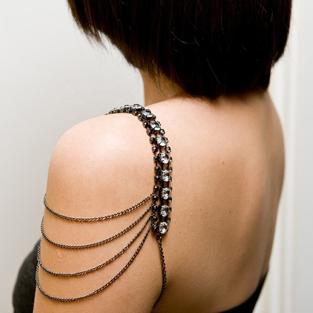 Black Multi-Layer Body Chain Jewelry for Women - Adjustable Size OEM, image size:1000x1000