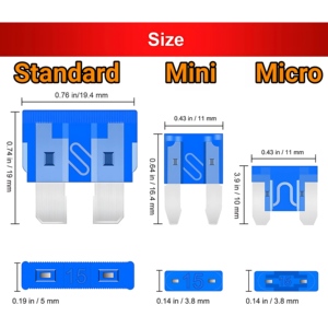 ชุดฟิวส์รถยนต์ ATO/ATC 1A-40A ชุดฟิวส์ใบมีดมาตรฐานขนาดเล็กและจิ๋วสำหรับรถยนต์ RV รถบรรทุก เรือเดินทะเล เรือยอชท์ - Product Image 2