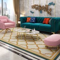 Luxuriöses Chesterfield Stoffsofa-Set mit Couch, Ottoman und Sessel für Wohnzimmer, Moderne Samt-Sofas