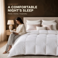 Couette en duvet de canard blanc certifiée RDS 90 %, légère, rafraîchissante, respirante, douce, anti-peluches, taille King, pour hôtel, OEM ODM