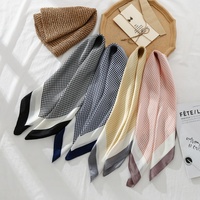 Foulard carré en satin pour adulte, 70x70cm, pour femme, mode, accessoire de cou, bandana, cheveux, sac, respirant, motif géométrique, prêt à l'emploi