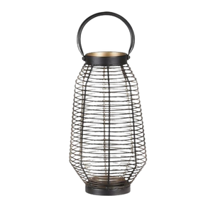 Lanternes de bougie de Noël faites à la main respectueuses de l'environnement de conception de maille en métal noir pour l'éclairage intérieur à la maison - Product Image 2