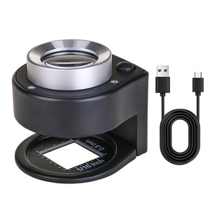 مكبر يدوي قابل لإعادة الشحن عبر USB بتكبير 30 مرة مع عدسة مزدوجة من الزجاج البصري 28 مم لعد الخيوط - Product Image 1