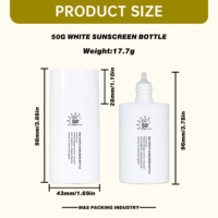 Tube carré en plastique PP blanc de haute qualité de 50 ml pour déodorant et crème solaire, avec autocollant sérigraphié pour soins personnels